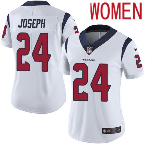 Women Houston Texans #24 Johnathan Joseph White Nike Vapor Limited NFL Jersey